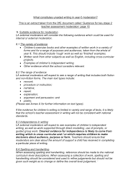 What Constitutes Unaided Writing In Year 6 Moderation This Is An