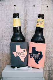 Cydney And Grant S Wedding In Celina Texas Unique Wedding Koozies Wedding Koozies Wedding Coozies