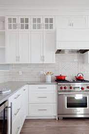 White And Gray Kitchen With Red Accents Kitchen Renovation New Kitchen Cabinets Kitchen Cabinets