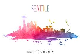 1000s of unique designs to choose from. Bunte Skyline Von Seattle Vektor Download