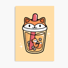 Comment dessiner panda dessins kawaii aussi facile est le thème de notre vidéo aujourd'hui. Impression Photo Bubble Tea Avec Un Renard Mignon Kawaii A L Interieur Par Bobateame Redbubble