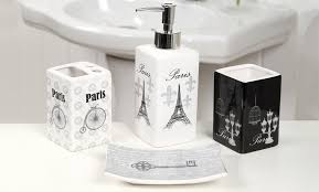 This is my paris themed master bathroom. Paris Themed Bathroom Decor Set 18 Piece Groupon
