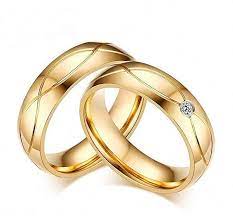 Amazon Com Wedding Bands Rings Women Men Gold Stainless Wedding Band Men Gold M Amazon Com Wedding B Wedding Ring Bands Couple Rings Gold Band Rings Women