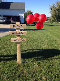 Winnie The Pooh Party Decorations Hundred Acre Wood Sign 1st Birthday Parties First Birthday Parties Party Decorations
