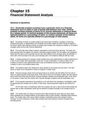 11.businessacti viti es—planning,fi nancing,investi ng,andoperat ing—canbesynthesizedi ntoa cohesive pi cture ofhow busi nesses f uncti on in a mar keteconomy.step one ist he company 'sformulati on. Solutions Manual Chapter15 Chapter 15 Financial Statement Analysis Chapter 15 Financial Statement Analysis Solutions To Questions 15 1 Horizontal Course Hero