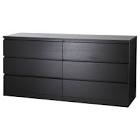 MALM 6-drawer dresser, black-brown63x30 3/4 