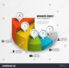 3d Pie Chart Steps Business Infographics Stock Vector