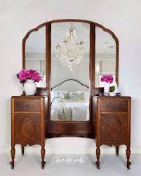 Sold 6 Drawer Vintage Vanity Antique Dressing Table Natural Wood Makeup Vanity Entryway Mirror Antique Makeup Vanities Wood Makeup Vanity Bedroom Vintage