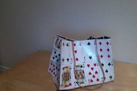 Hypercard tutorial begins by making three cuts using a double backed playing card will make your hypercard look like this. Playing Card Purse How To Make A Recycled Bag Papercraft On Cut Out Keep