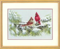 Beads, ceramic button, 14 count perforated paper (pp13), needles, floss, chart and instructions. Collectables Red Cardinal Bird Full Counted Cross Stitch Kit With All Materials Garden Bird Collectables Utit Vn