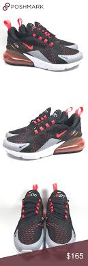Nike Air Max 270 Mens Black Red Gray Running Shoes Nike Air Max Black And Red Nike Air