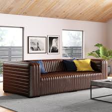 Chesterfield sofas high back sofas contemporary sofas. Allmodern Harmond 94 5 Genuine Leather Square Arm Chesterfield Sofa Reviews Wayfair