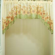 Window curtain panel set of 2 for your living room, dining room, bedroom, kitchen, kids and dorm rooms and even garden doors. 5 Pcs Pastoral Sunflower Printing Kitchen Window Curtain Set Tiers Valance Window Curtains Kitchen Window Curtainscurtain Set Aliexpress