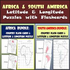 Africa South America Bundle Latitude Longitude Puzzles With Flashcards Social Studies Middle School Social Studies For Kids Teaching Social Studies Middle School