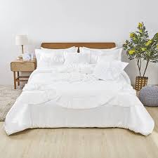 The perfect comforter set is soft, warm, and durable. Amazon Com Tache Home Fashion 6 Piece Solid Floral Satin Comforter Set King Sweet Victorian White Home Kitchen
