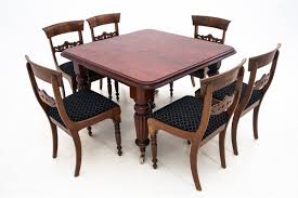 Shop pottery barn for expertly crafted antique kitchen table. Large Antique Dining Table Chairs Set Set Of 7 For Sale At Pamono