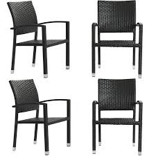 Bella Patio Chairs Set Of 4 In Espresso Stackable Dining Chairs Wicker Patio Chairs Patio Chairs