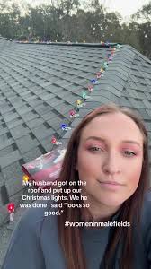 He scared of heights 🙄 #womeninmaledominatingroles #christmaslights