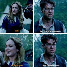 I Am Covered In Zombie Guts Nate And Sara Legendsoftomorrow Legends Of Tommorow Dc Legends Of Tomorrow Superhero Shows