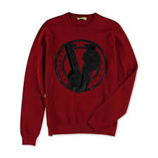 Versace Mens Graphic Print Logo Pullover Sweater Mens