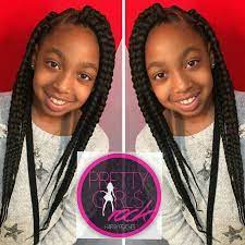 Pin the braids at the top of the head and leave the rest of the braids flowing down the back of the head. Quick Braids Kid Braid Styles Kids Box Braids