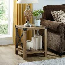 Modern Farmhouse Rustic Oak Side Table Livingroomdesigns Modernlivingroom In 2020 Oak Side Table Side Table Decor Farm House Living Room