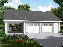 001g 0007 Two Car Garage Plan Features Carport And Storage Closet Garage Plans Detached Garage Door Design Garage Plans With Loft