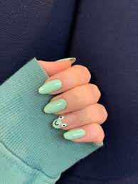 20 Green Nail Design Ideas To Get You Ready For Spring Dear Dol In 2021 Acrylic Nails Coffin Short Cute Gel Nails Short Acrylic Nails Designs