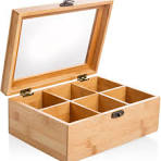 Amazon.de: wenco 555128 Teebox, 6 Fächern, Teeaufbewahrung aus Bambus,  Teebeutel Organizer, 175 Grams, Hellbraun
