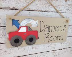 15% off with code zazmaysaving. Personalized Kids Bedroom Door Sign Red Truck Kids Door Signs Bedroom Door Signs Bedroom Doors