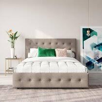 I was a little nervous to upholster the platform base with the parsons style legs, but the headboard was a breeze. Platform Brayden Studio Beds You Ll Love In 2021 Wayfair