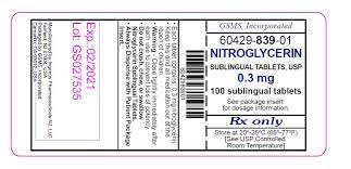 Nitroglycerin Sublingual Tablets Usp
