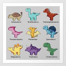 Dinosaur Chart Art Print By Madisonridgdill