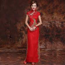 Phoenix Embroidery Brocade Cheongsam Chinese Wedding Dress