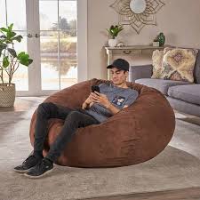 Lila Faux Suede Bean Bag Bean Bag Chair Noble House Bean Bag Lounger