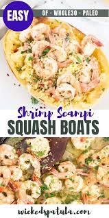 Recette De Langoustines Aux Crevettes Et A La Courge Spaghetti Au Paleo Spatule Mechante In 2020 Shrimp Scampi Recipe Scampi Recipe Paleo Spaghetti Squash