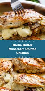 Divide the mushroom stuffing into 8 portions and place a portion of the stuffing in the center of each piece of chicken. Pin On Keto Dinner