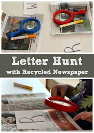 Newspaper Letter Hunt For Kids Abc Learning Games Learning Games For Preschoolers Learning Abc