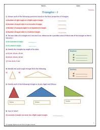 Worksheet Triangles I Practice With Triangles And Their Basic Properties Classify Triangles Right Triangle Worksheet Classifying Triangles Guided Math