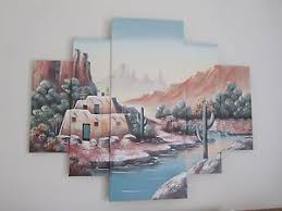 Teresa Oil Painting Southwest Adobe House Desert River 3d Raised Panel Ebay Listing Desert Painting Painting Canvas Painting