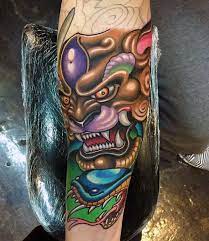 A fu dog tattoo design just made for you, with the tattoo stencil ready to ink in the tattoo shop of your area, cost $240. 100 Foo Dog Tattoo Designs For Men Chinese Gaurdian Lions