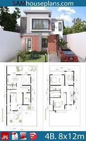 House Plans 8x12m With 4 Bedrooms Sam House Plans Sims House Plans Family House Plans Duplex House Design