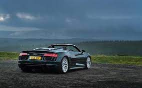 Download Imagens Audi R8 Spyder Plus 2018 Visao Traseira Verde Supercarro Roadster Verde Cupe Esportivo Cabriolet Verde Escuro R8 Alema De Carros Esport Wallpaper Audi R8 Audi R8 Audi