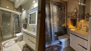 جولة في حمام صغير ومرتب bathroom alcove bathtub alcove