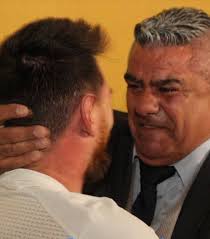 Tapia (AFA President) was in tears when he saw Messi after the game