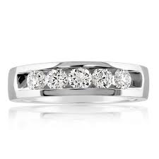 White gold wedding band for men. Men S White Gold Diamond Wedding Band Reis Nichols Jewelers