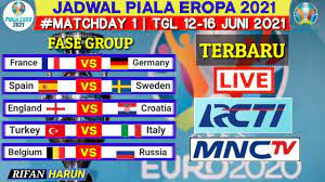 Kami juga sediakan jadwal pertandingan euro terlengkap dan untuk lebih lengkapnya bisa lihat tabel jadwal pertandingan euro dibawah ini. Jadwal Euro 2021 Piala Eropa 2021 Matchday 1 Fase Grup Terbaru Live Rcti Mnc Tv Youtube