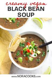 Black Bean Soup With Canned Beans A Quick And Easy Vegan Black Bean Soup Recipe Made From Canned Beans Creamy Healthy And Delicious In 2020 Vegan Dinner Recipes Vegan Recipes Healthy Black Bean Soup