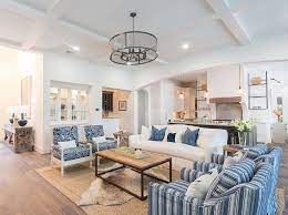 Blue And White Open Concept Kitchen Family Room Blue And White Open Concept Kitchen Open Concept Living Room Family Room Design Interior Decorating Living Room