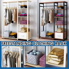 Pada lemari dapur ini, terdapat tiga kompartemen penyimpanan terbuka. Pakaian Organizer Berdiri Bebas Lemari Logam Garment Rak Kayu Rak Terbuka Lemari Lemari Penyimpanan Organizer Penyimpanan Rak Rak Aliexpress